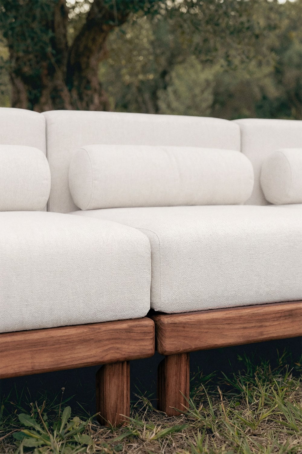 Three-seater modular sofa KORKO, acacia