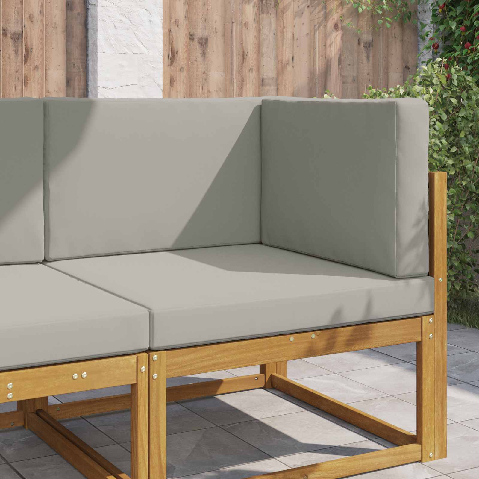 Lauko sofa pagalvėlė 3 pcs Pilka Poliesteris