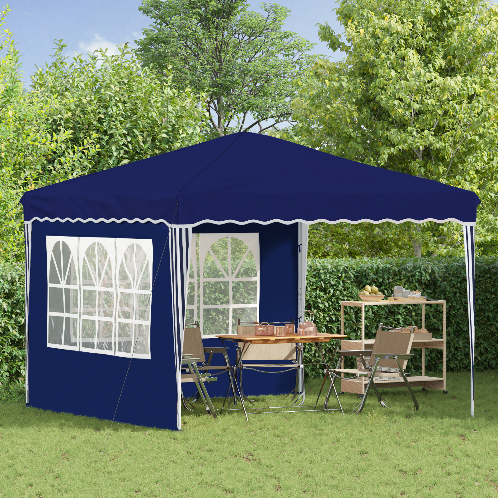 Pop-up Party Tent Blue 288 x 288 x 245 cm
