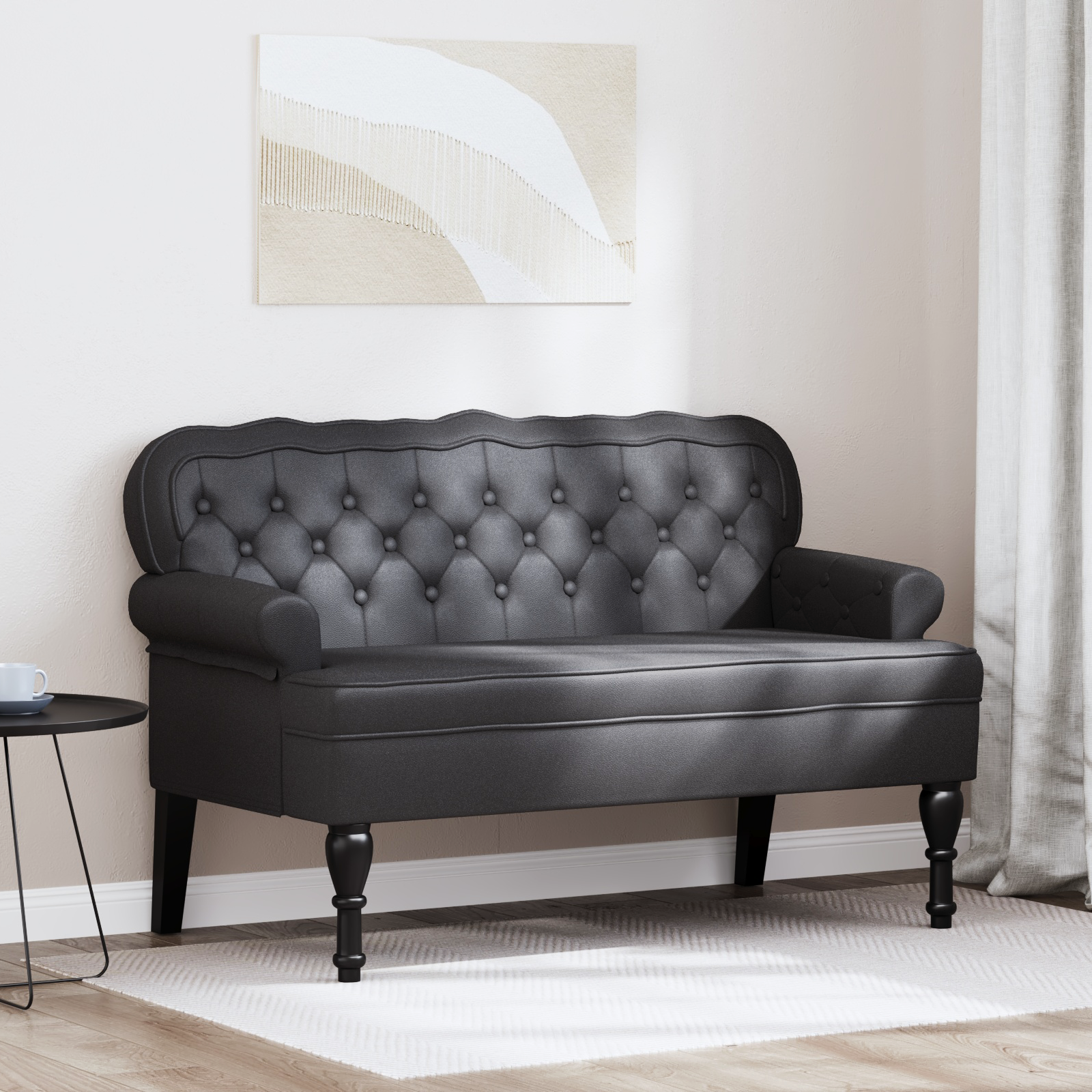 Česterfildo suolas Juoda 119,5 x 64,5 x 75 cm Dirbtinė oda