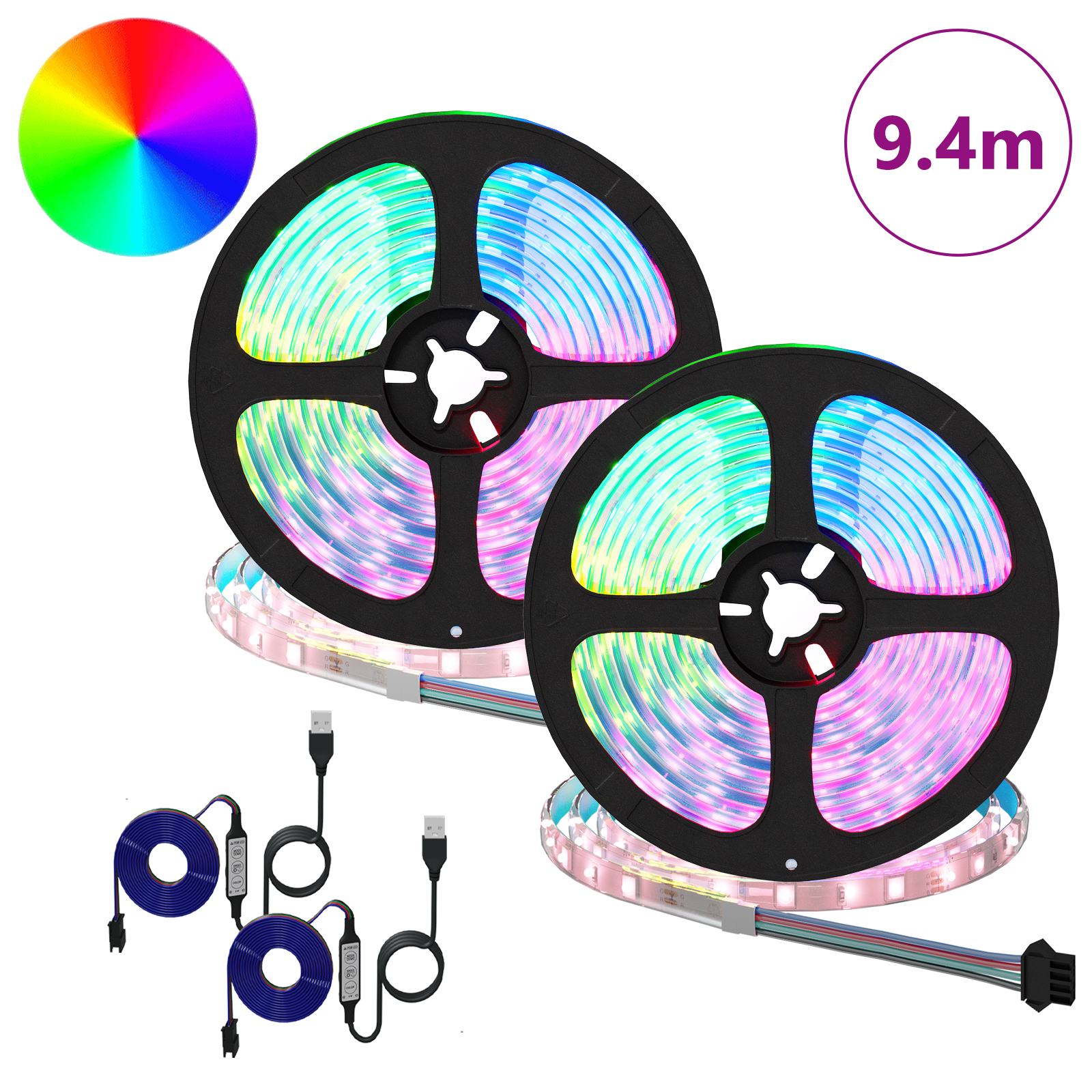 LED sloksne 4 gab. Melna un caurspīdīga 470 x 0,8 x 0,3 cm