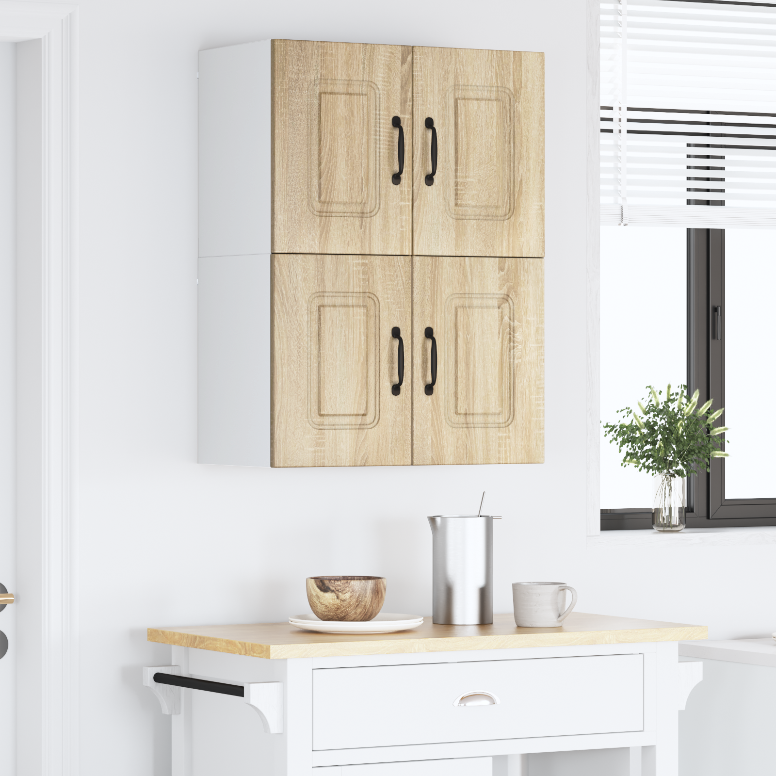Virtuvės sieninė spintelė 2 pcs Sonoma ąžuolas 60 x 31 x 40 cm