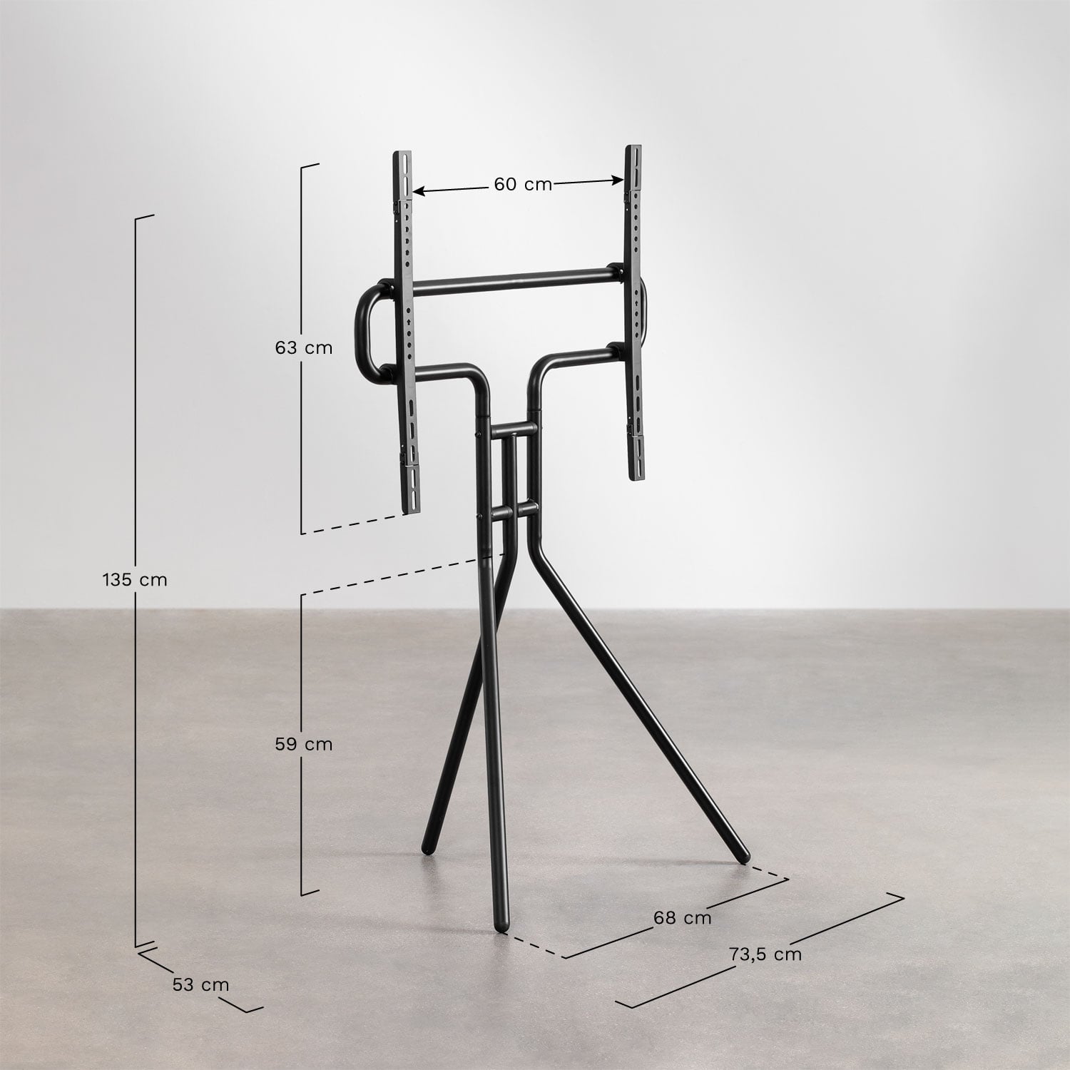 GORKUSI tripod TV stand, with shelf
