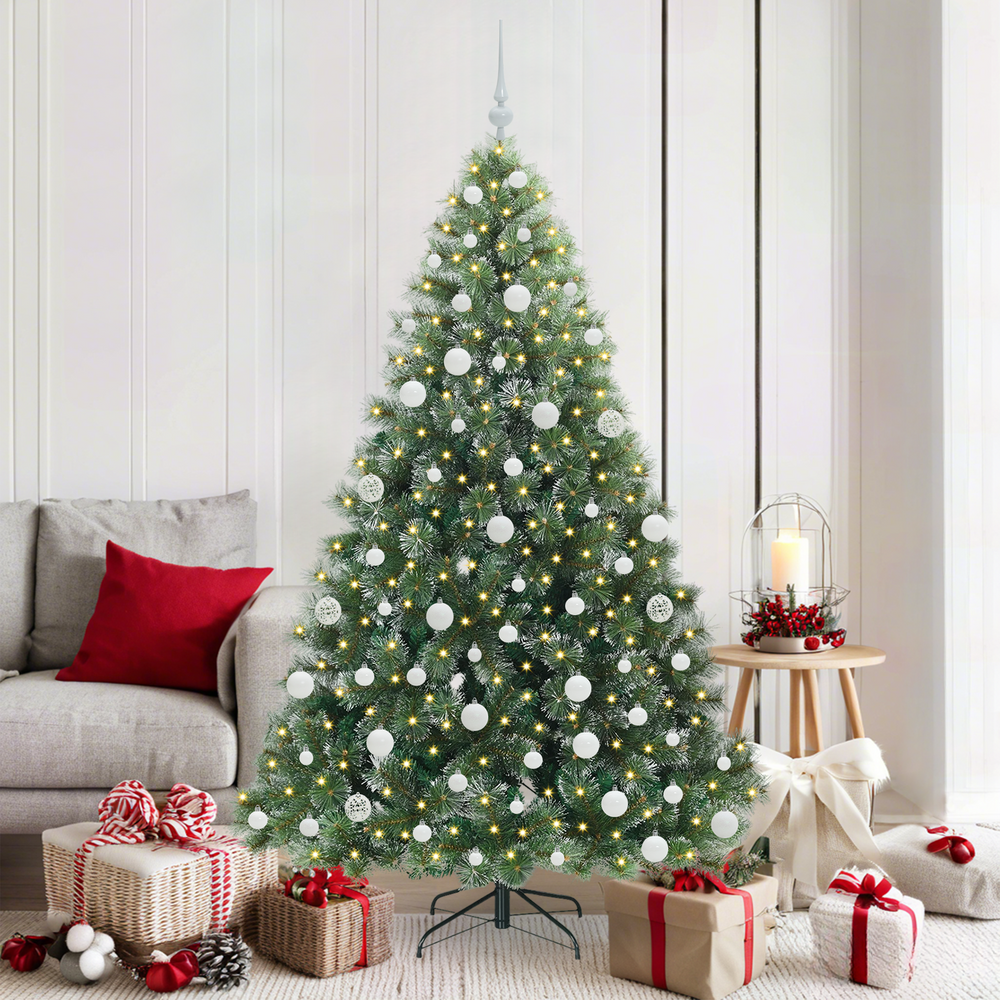 Artificial Christmas Tree with 300 LEDs Green 180 cm PE and PVC