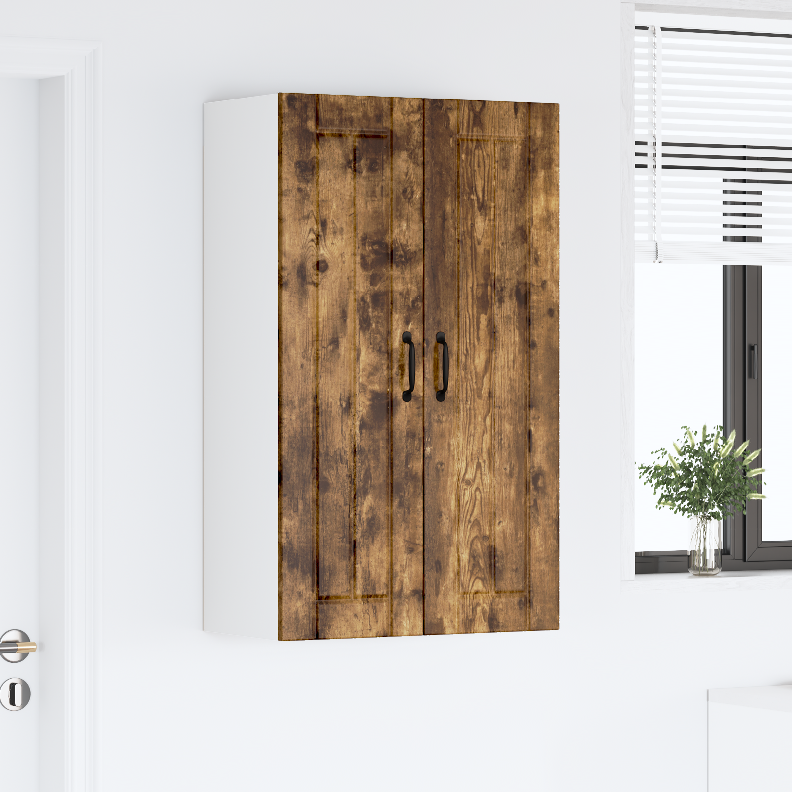 Kitchen Cabinet with Shelf Smoked Oak 60 x 31 x 100 cm