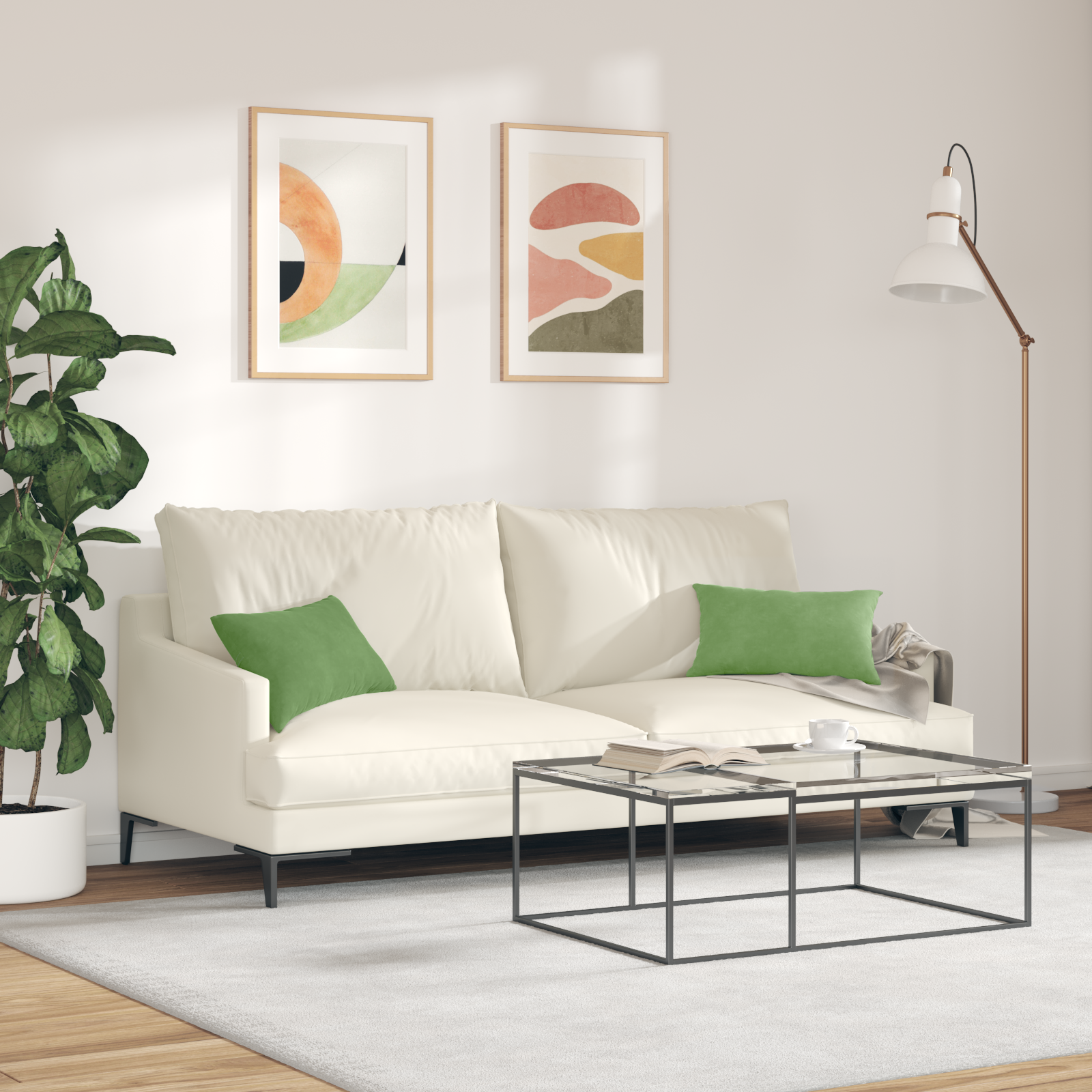 Sofa Pagalvės 2 pcs Šviesiai žalia 50 x 30 cm