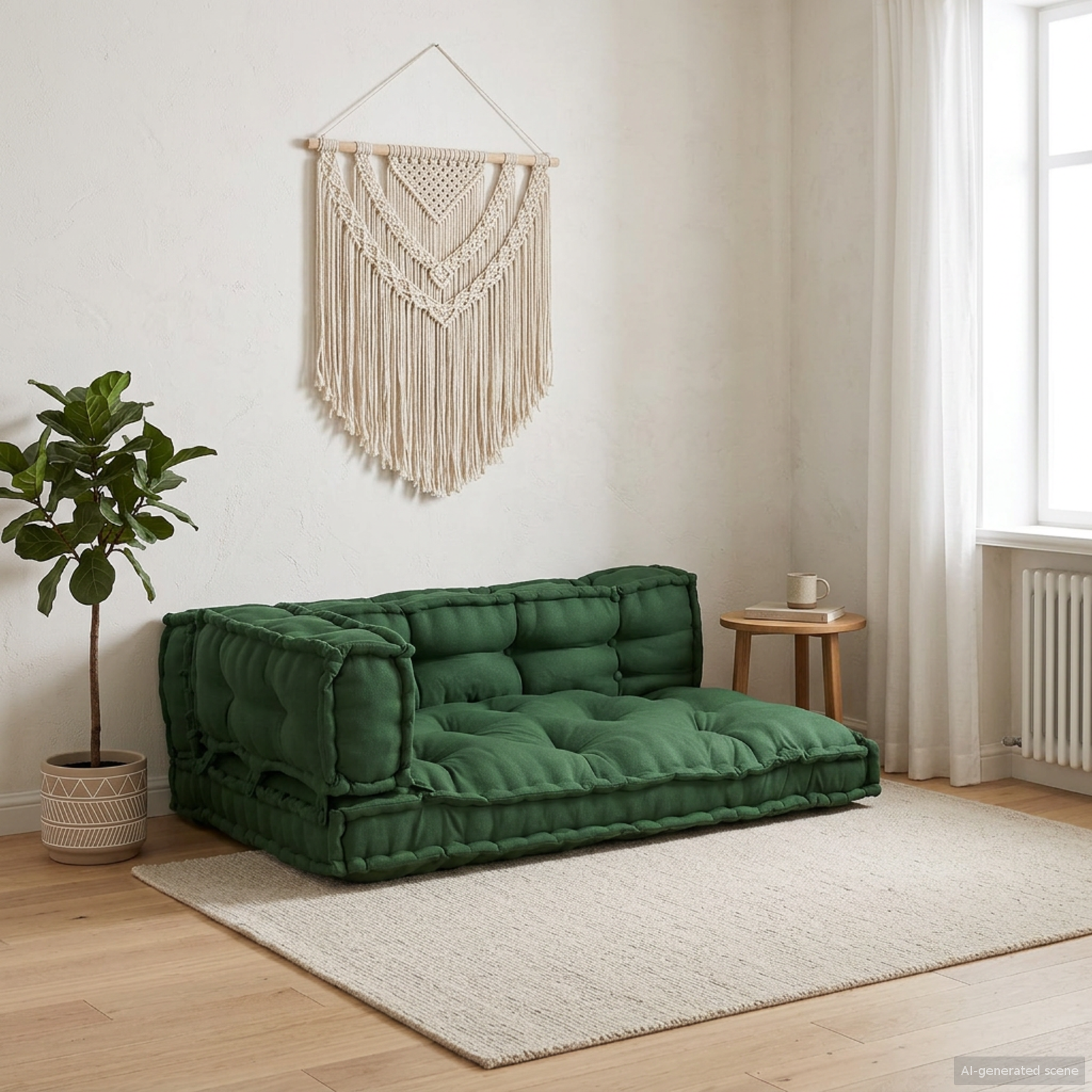 Modern Sofa Cushion 3 pcs Green 120 x 80 x 38 cm