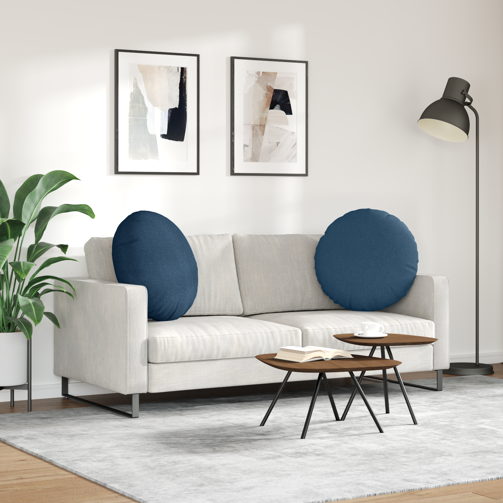 Sėdynių pagalvėlės 2 pcs Mėlyna Ø60 x 21 cm audinys