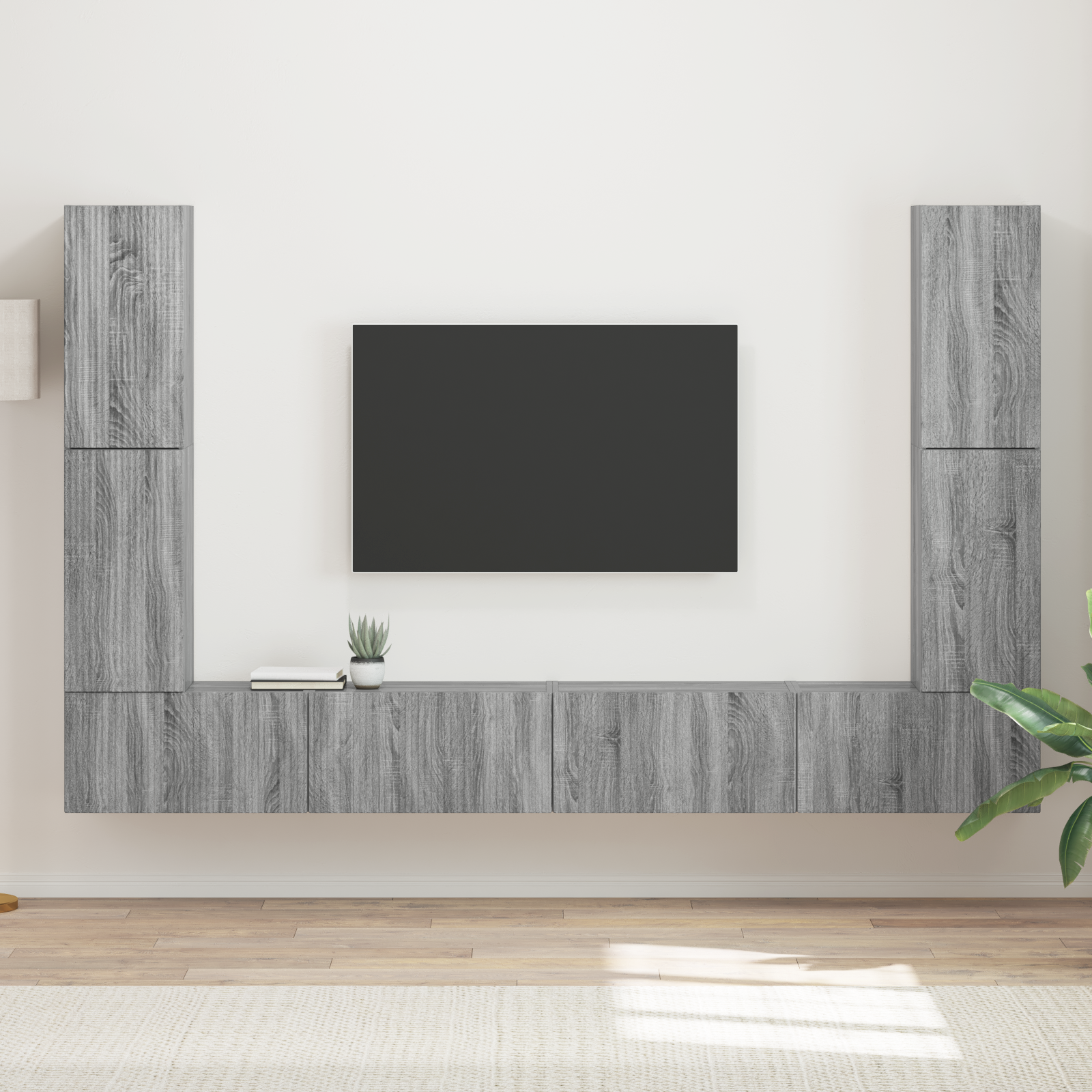 TV spintelių komplektas 8 pcs Pilkas Sonoma Apdirbta mediena