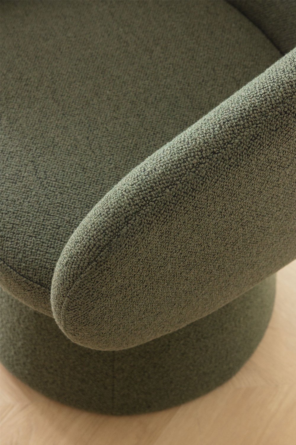 Valgomojo krėslas RIVAURA, žalio bouclé