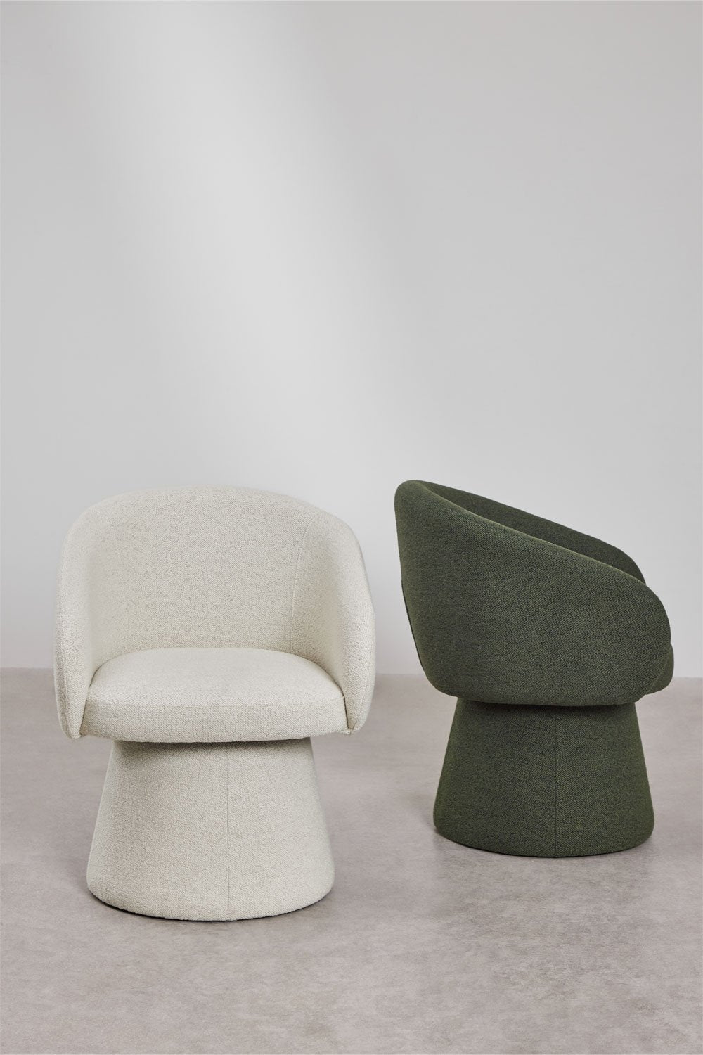 Valgomojo krėslas RIVAURA, žalio bouclé