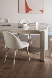 Valgomojo kėdė FARAURA DELUXE bouclé minkštam sėdėjimui prie stalo