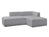 Kampinė sofa MEGEVE, bouclé, šviesiai pilka, moderniai šviesiai svetainei