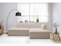 Kampinė sofa MEGEVE, bouclé, smėlinė, poilsio zonoje svečių priėmimui