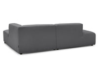 Kampinė sofa MEGEVE, bouclé, tamsiai pilka, patogiam svečių priėmimui