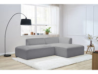 Kampinė sofa MEGEVE, bouclé, šviesiai pilka, ramiam kasdieniam atsipalaidavimui