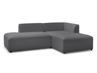 Kampinė sofa MEGEVE, bouclé, tamsiai pilka, solidžiai moderniai svetainei