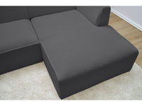 Kampinė sofa MEGEVE, bouclé, tamsiai pilka, šeimos vakarams poilsio zonoje