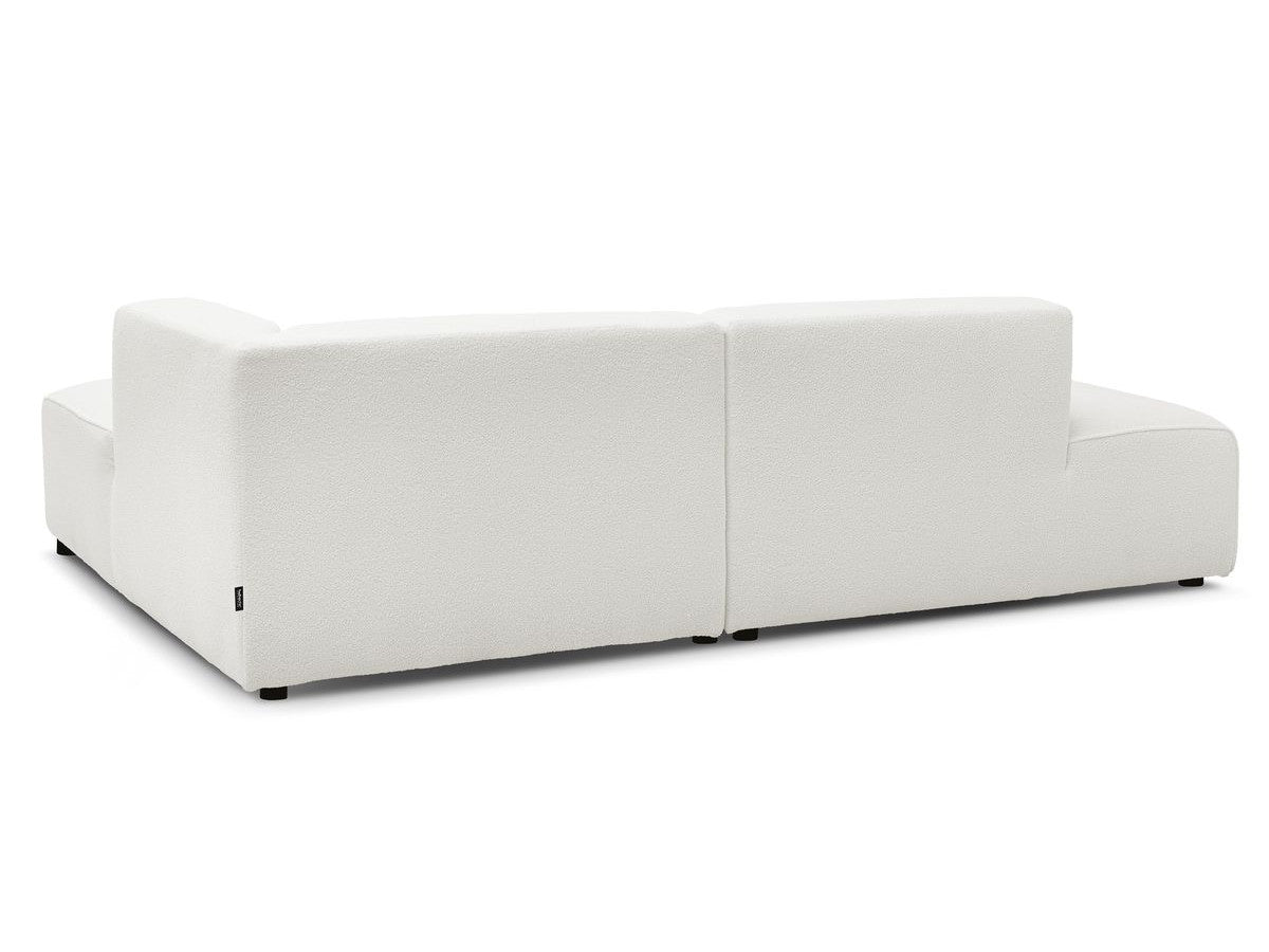 Kampinė sofa MEGEVE, bouclé, balta, lanksčiai modulinei kompozicijai