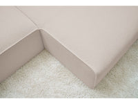 Kampinė sofa MEGEVE, bouclé, smėlinė, perstatomi elementai keičiant išdėstymą