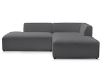 Kampinė sofa MEGEVE, bouclé, tamsiai pilka, švelnios tekstūros akcentas