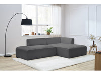 Kampinė sofa MEGEVE, bouclé, tamsiai pilka, kasdieniam patogiam poilsiui