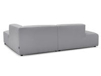 Kampinė sofa MEGEVE, bouclé, šviesiai pilka, ilgam vakarui poilsio zonoje