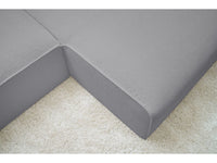 Kampinė sofa MEGEVE, bouclé, šviesiai pilka, jaukiai nuotaikai namuose