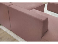 Rožinė kampinė sofa MEGEVE skandinaviško stiliaus svetainėje