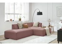 Rožinė kampinė sofa MEGEVE su žemu siluetu ir minkšta sėdima dalimi
