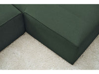 Žalia kampinė sofa MEGEVE su tekstūriniu apmušalu iš arti