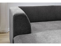 Kampinė sofa MEGEVE tekstūrinis tamsiai pilka dešinė siūlių detalė