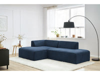 Kampinė sofa MEGEVE tekstūrinis tamsiai mėlyna dešinė kampo dalis