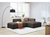 Kampinė sofa MEGEVE veliūrinė ruda su minkštu užpildu