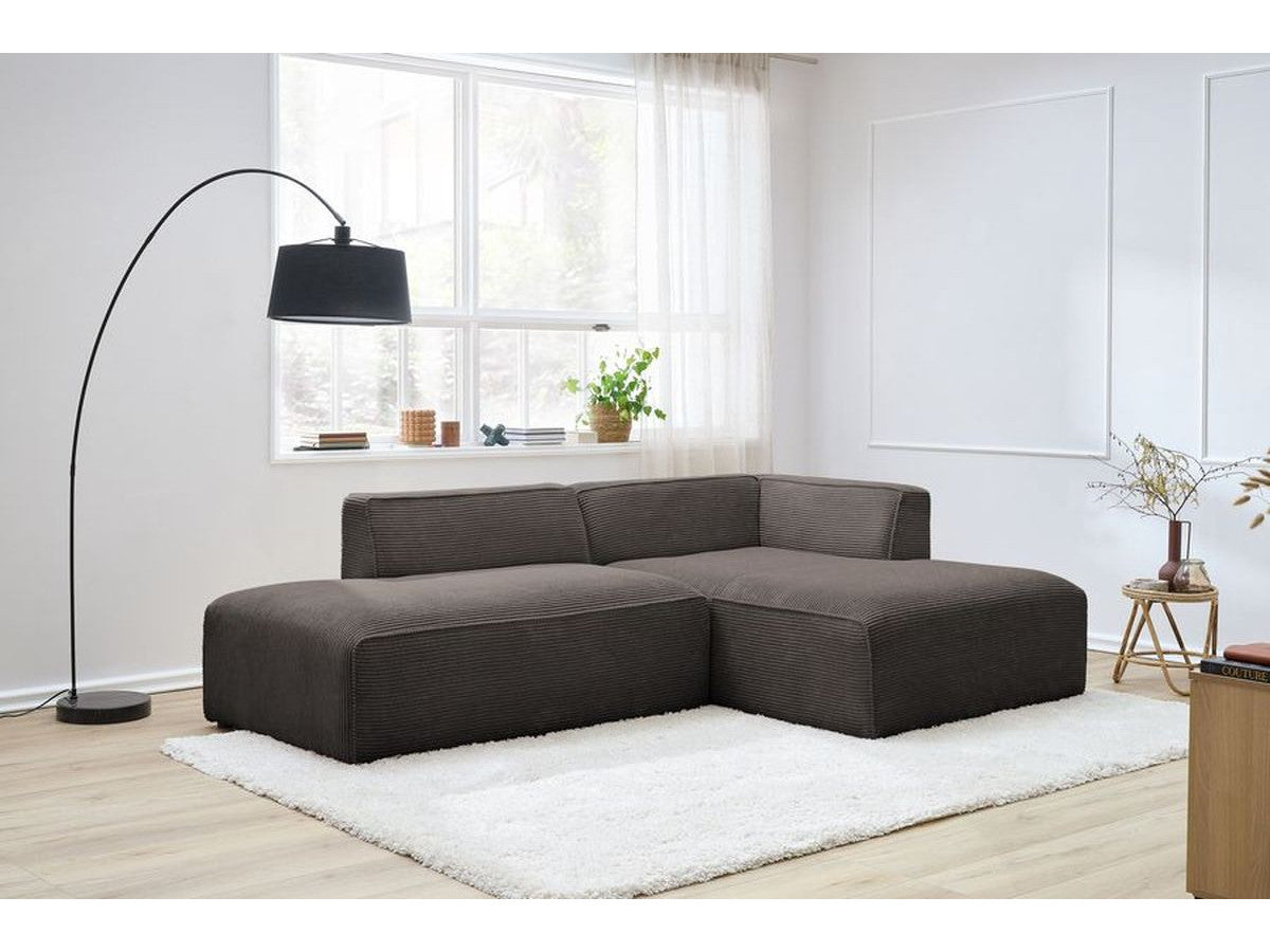 Kampinė sofa MEGEVE veliūrinė ruda stilingai svetainei