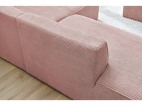 Kampinė sofa MEGEVE veliūrinė rožinė jaukioje poilsio erdvėje