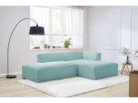 Kampinė sofa MEGEVE veliūrinė su švelnia tekstūra iš arti