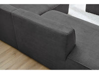 Kampinė sofa MEGEVE veliūrinė tamsiai pilka jaukioje poilsio erdvėje
