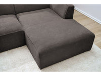 Kampinė sofa MEGEVE veliūrinė ruda moderniam interjerui