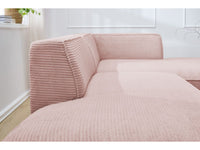 Kampinė sofa MEGEVE veliūrinė rožinė su patogia sėdima zona
