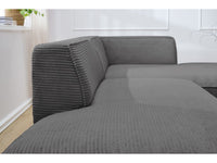 Kampinė sofa MEGEVE veliūrinė tamsiai pilka su patogia sėdima zona
