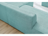 Kampinė sofa MEGEVE veliūrinė su elegantiška tekstūra svetainėje