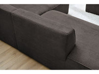Kampinė sofa MEGEVE veliūrinė ruda su švelniu audiniu