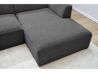 Kampinė sofa MEGEVE veliūrinė tamsiai pilka su minkšta sėdima dalimi
