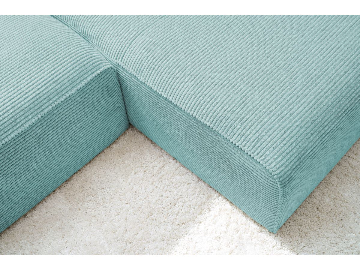 Kampinė sofa MEGEVE veliūrinė su minkšta sėdimąja dalimi