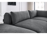 Kampinė sofa JEANNE, 2 moduliai + kampas + 2 pufai, tamsiai pilka vaizdas iš šono