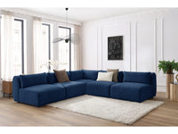 Kampinė sofa JEANNE, 4 moduliai + kampas, tamsiai mėlyna vaizdas iš šono
