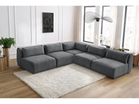 Kampinė sofa JEANNE, 4 moduliai + kampas, tamsiai pilka vaizdas iš priekio