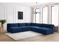 Kampinė sofa JEANNE, 4 moduliai + kampas, tamsiai mėlyna kampinis vaizdas