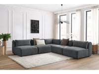Kampinė sofa JEANNE, 4 moduliai + kampas, tamsiai pilka detalės vaizdas